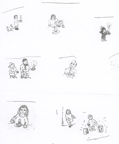 Tiny candle scenes
